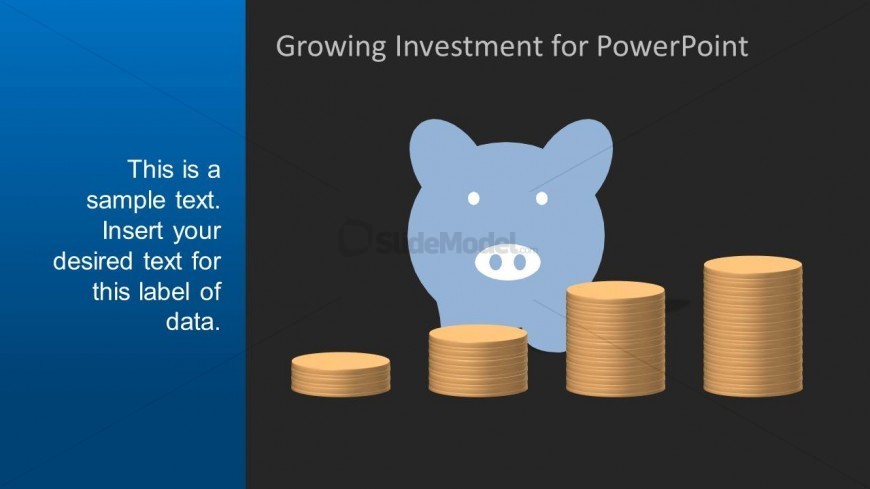 PowerPoint Shape of Piggy Bank with Black Background