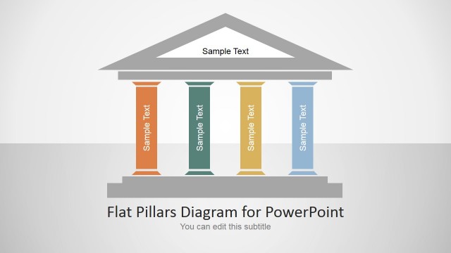 Flat Pillars Diagram for PowerPoint