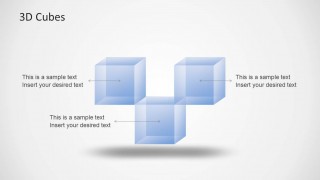 3D Cubes PowerPoint Template with 3 Cubes