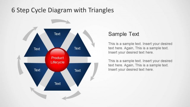 6 Step Cycle Diagram Template with Triangles for PowerPoint