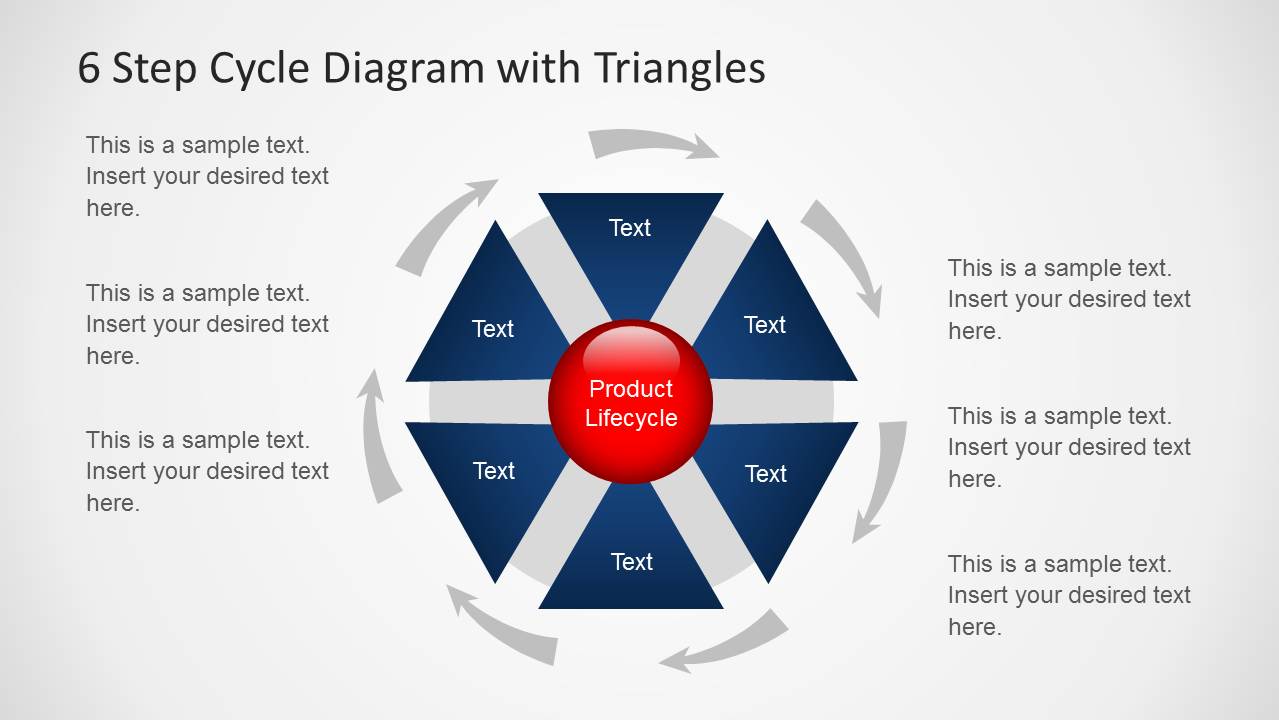 6 Step Cycle Diagram Template With Triangles For PowerPoint - SlideModel