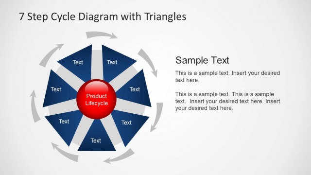 7 Step Cycle Diagram Template with Triangles for PowerPoint