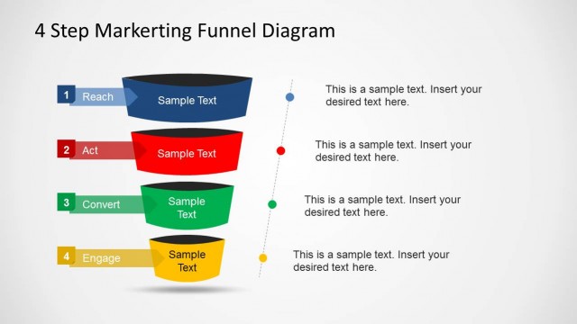 4 Step Marketing Funnel Diagram for PowerPoint