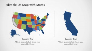 US Map Slide Design with California State