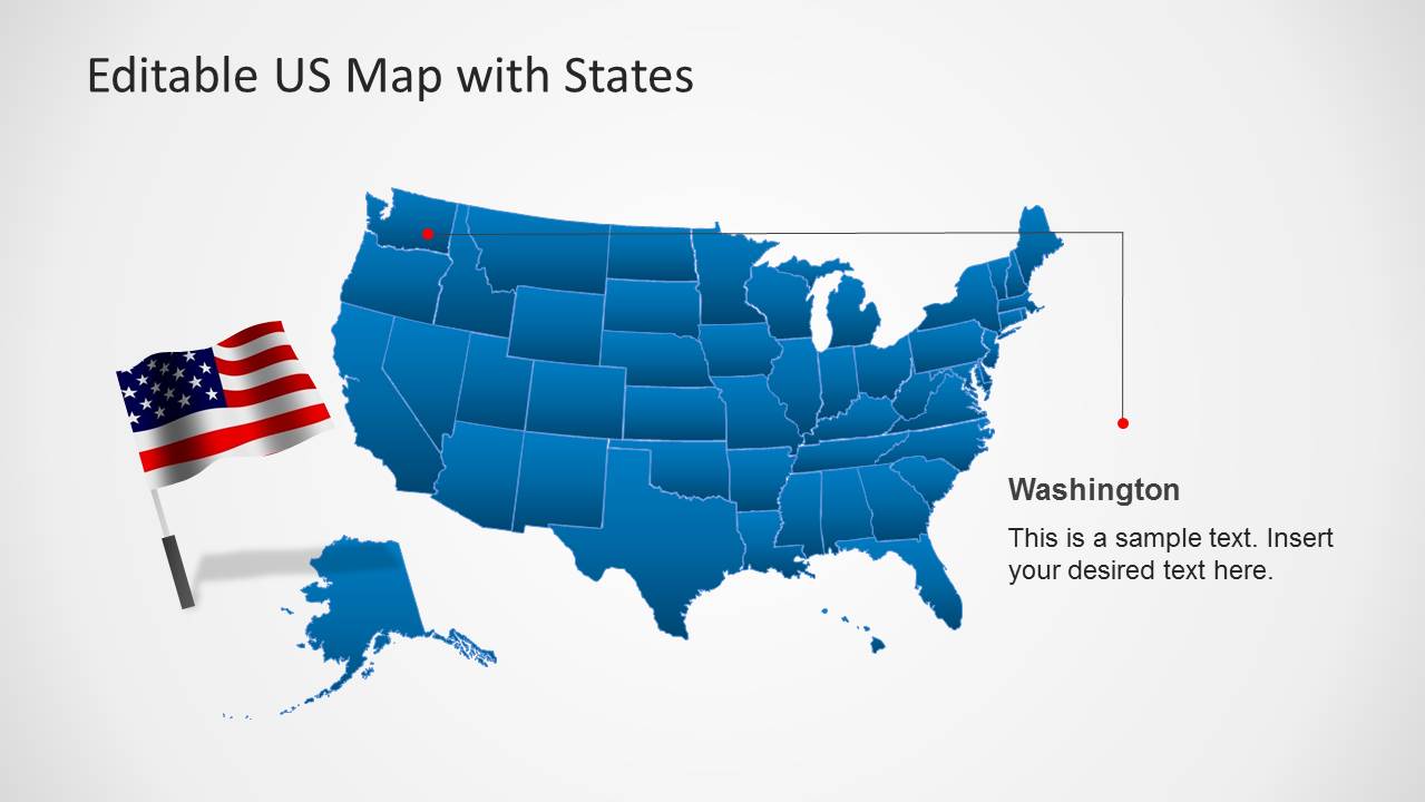 PowerPoint Editable Map of the United States of America