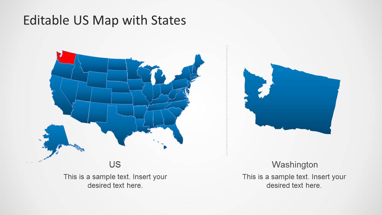 PowerPoint Map of US with Editable States