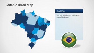 Editable PowerPoint Map of Brazil with Individual States