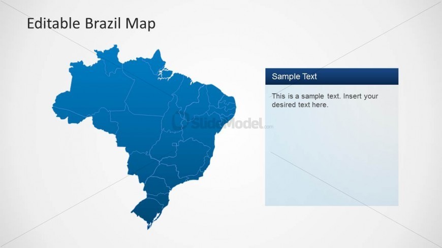 Editable PowerPoint Map of Brazil Political Outline