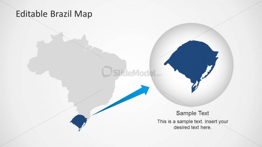 PowerPoint Map of Brazil with Magnified State