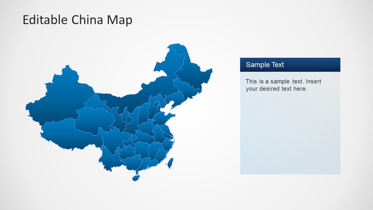Political Outline of China Map for PowerPoint