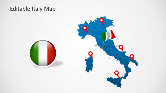 Editable Italy Map Template for PowerPoint