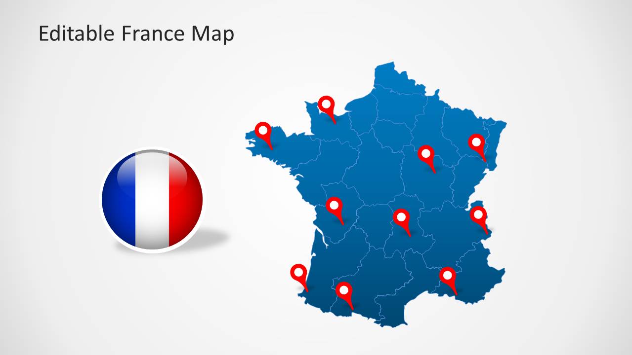 PowerPoint Template of France Map