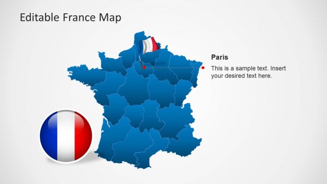 Paris Location in France PowerPoint Map