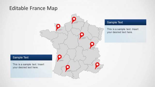 Political Outline Map of France PowerPoint Template