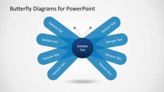 Simple Butterfly Diagram for PowerPoint with Wings