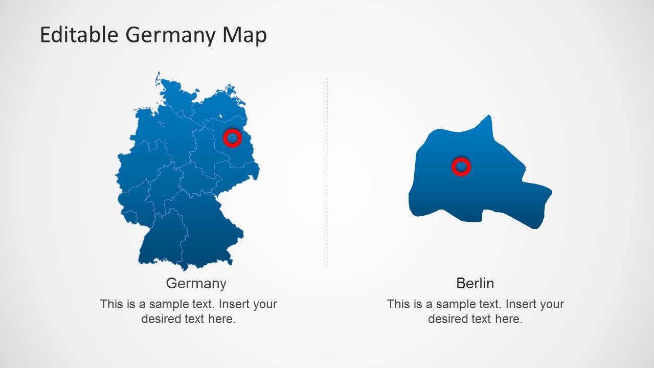 PowerPoint Map of Germany with Berlin Capital