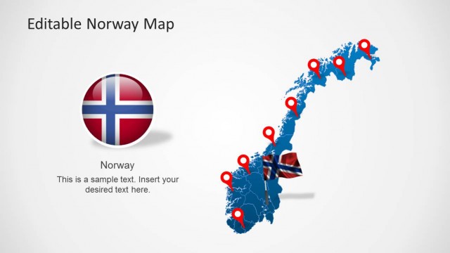 Editable Norway Map Template for PowerPoint
