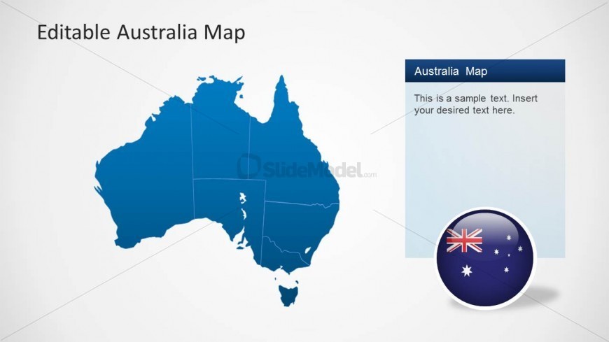 PowerPoint Map of Australia with Flag Icon