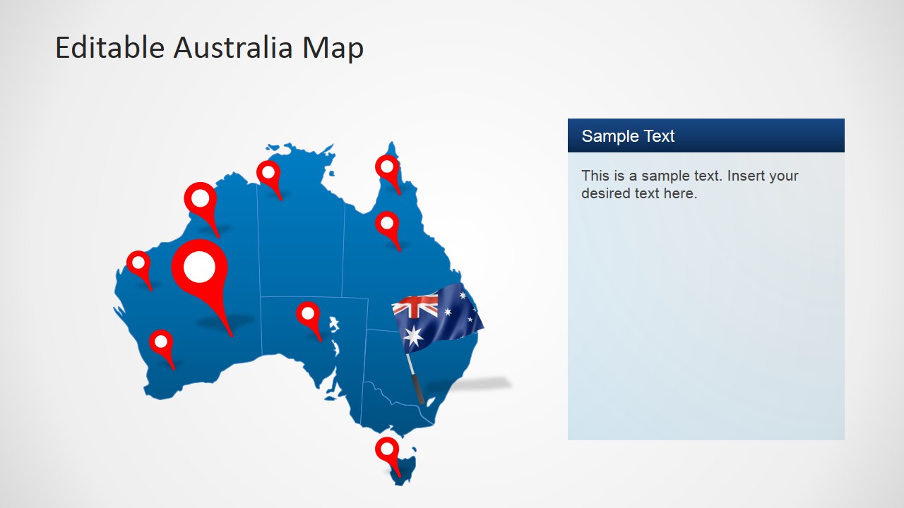 PowerPoint Australia Map with GPS Icons