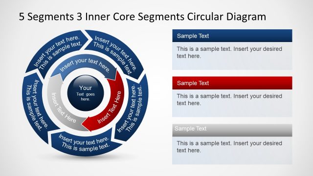 PowerPoint Wheel Diagram with Description Boxes
