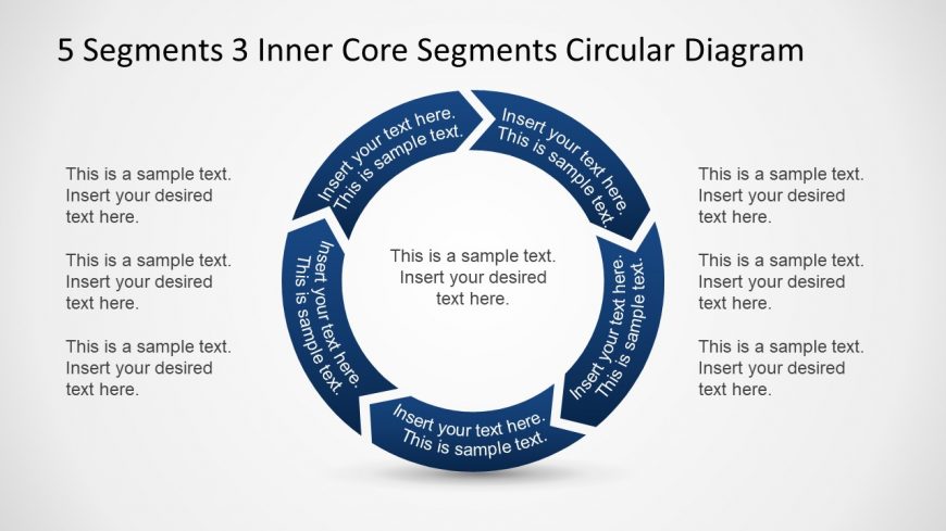 Circular Diagram with 5 Customizable Segments