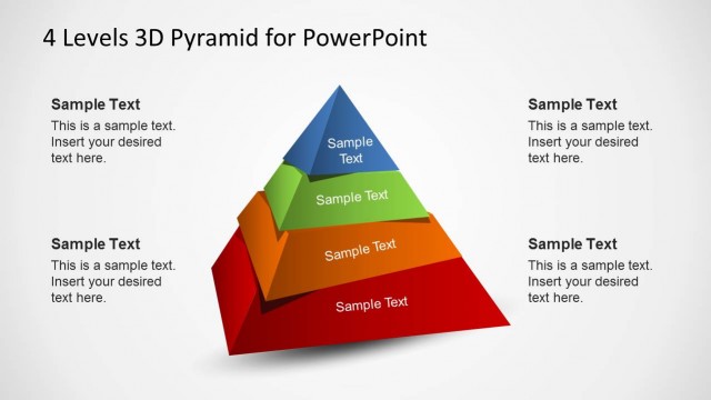4 Rotated Layers PowerPoint 3D Pyramid