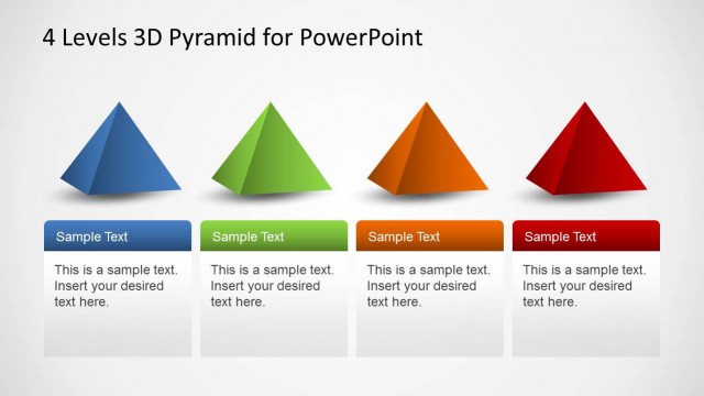 Four Colored PowerPoint Pyramids Diagram