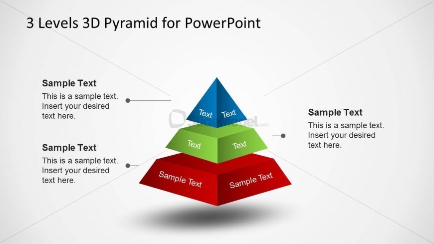 3D Pyramid Diagram Diagram with Spacing for PowerPoint