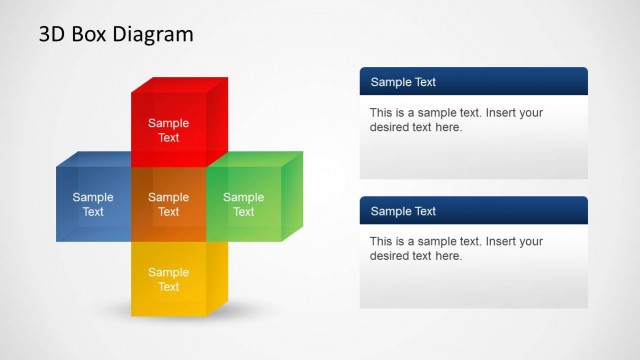 3D Box Diagrams with Text Boxes for PowerPoint