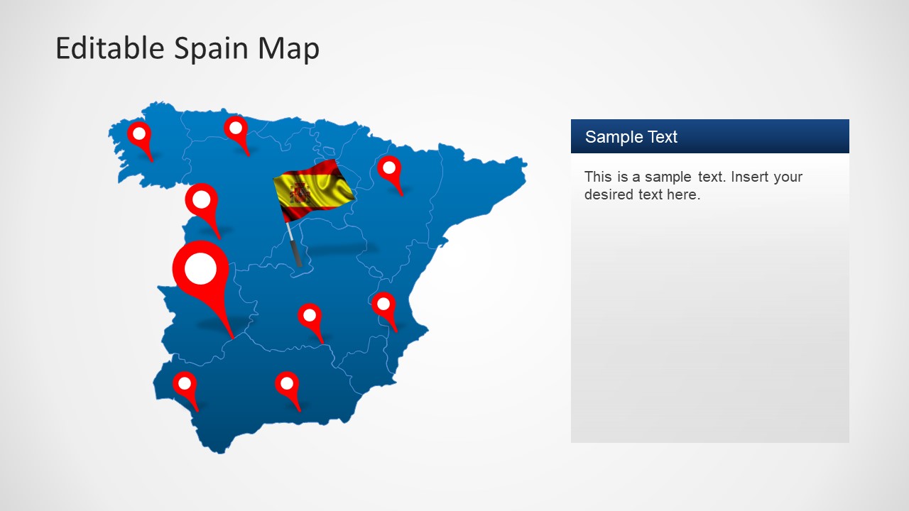 Editable Spain Map Template for PowerPoint - SlideModel