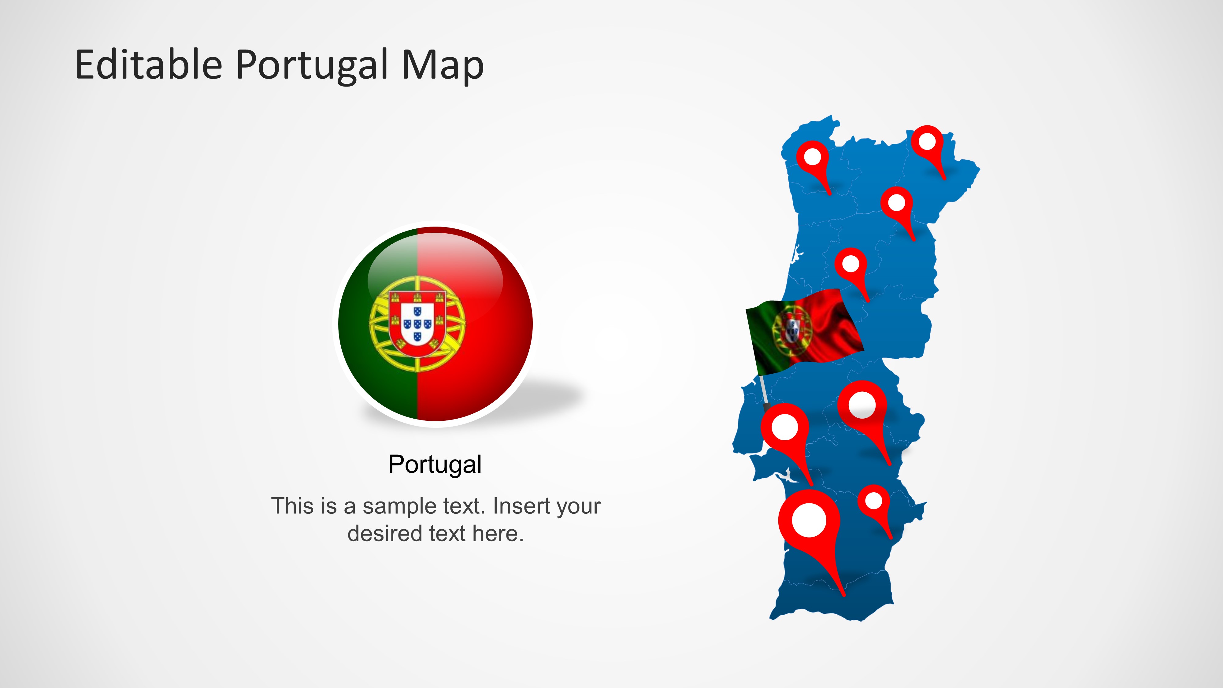 Map of Portugal for PowerPoint and Google Slides