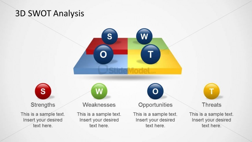 Creative 3D SWOT Analysis Slide Design for PowerPoint