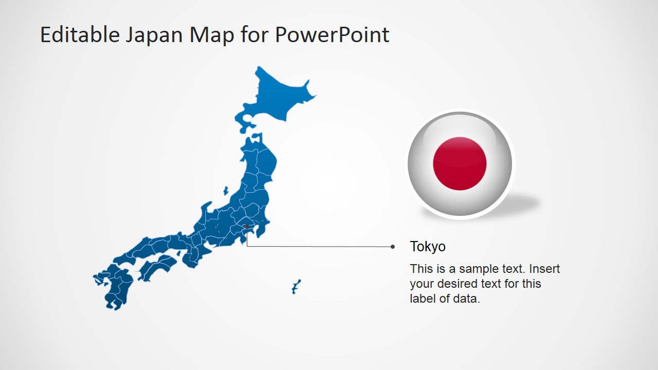 Japan Map Template for PowerPoint SlideModel