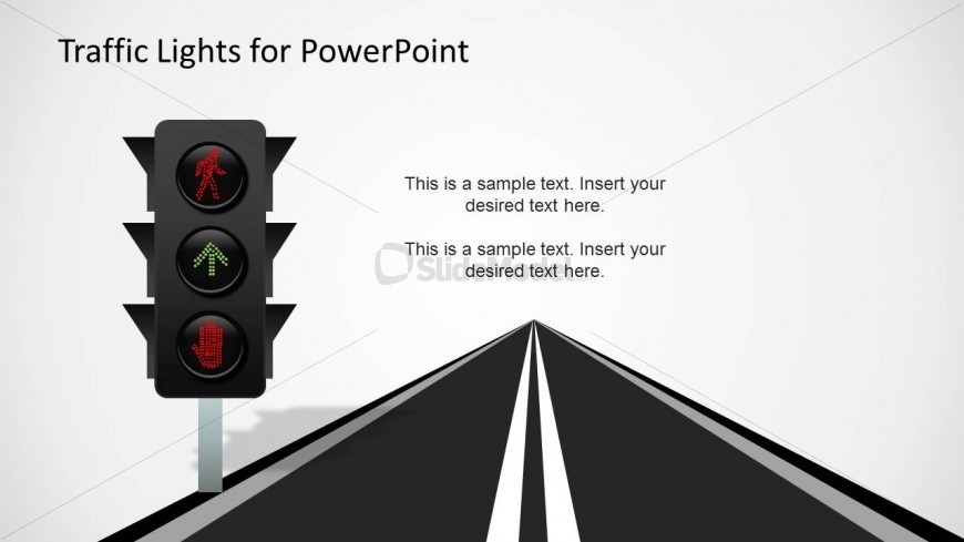 LED Traffic Lights and Road Slide Design for PowerPoint
