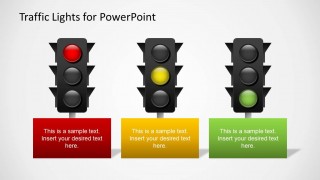 3 Traffic Lights Color Slide Design for PowerPoint