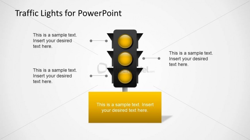Yellow Traffic Light Slide for PowerPoint