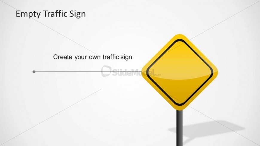 Editable PowerPoint Yellow Traffic Sign 