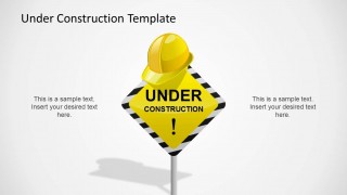 Under Construction Sign with Safety Helmet