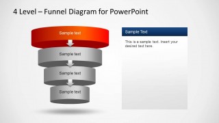 Four 3D Cylindrical PowerPoint Layers Funnel 