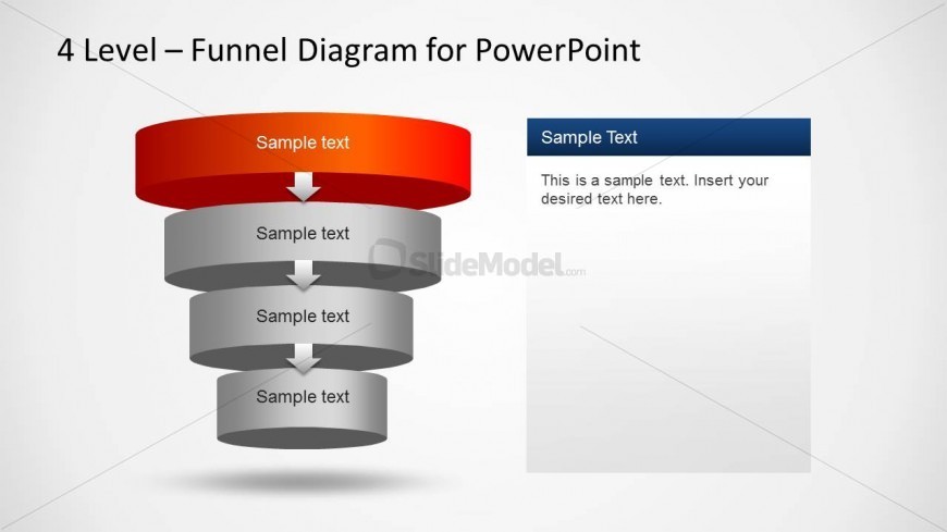 Four 3D Cylindrical PowerPoint Layers Funnel 
