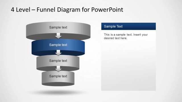 Cylindrical Four Levels PowerPoint Funnel Diagram