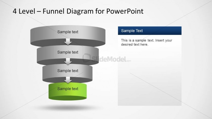 4 Cylindrical PowerPoint Layers featuring a funnel diagram 