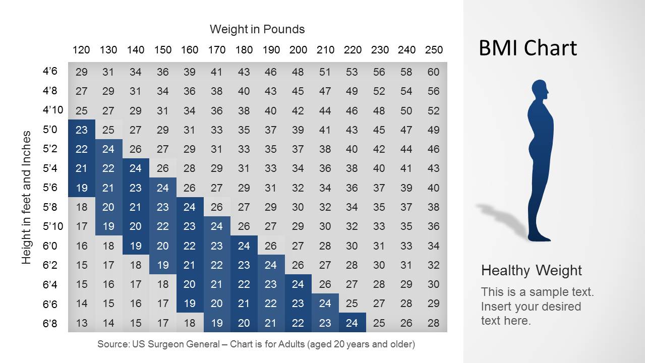 Bmi Chart Template For Powerpoint Slidemodel