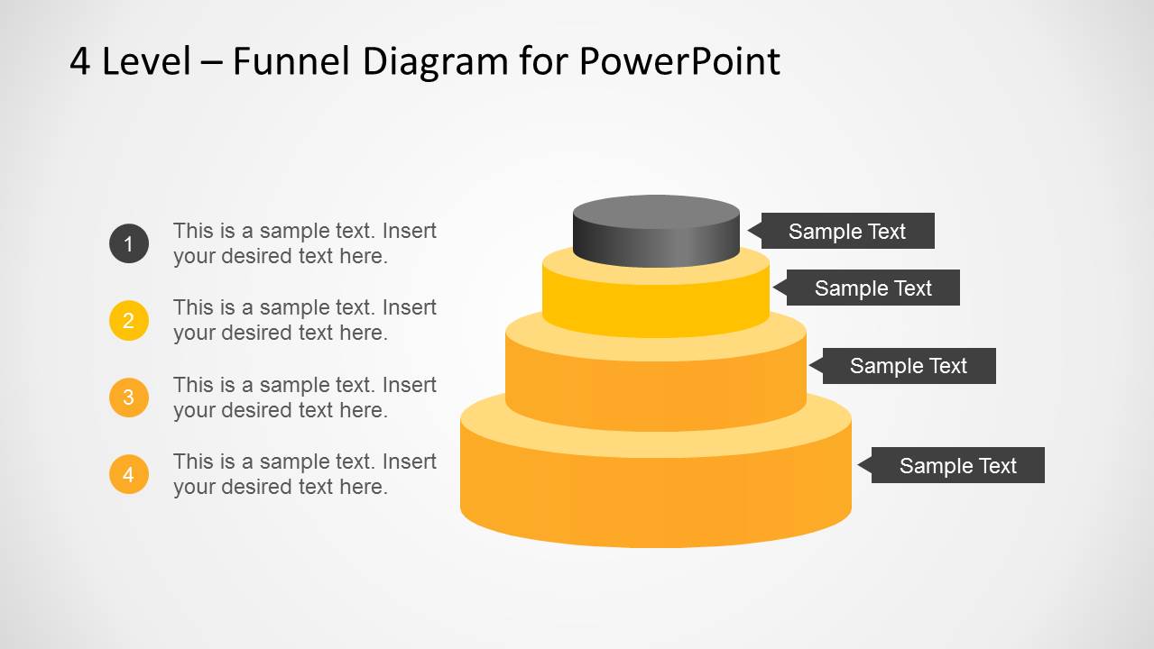 4 Level Stacked Funnel Diagram Template for PowerPoint - SlideModel