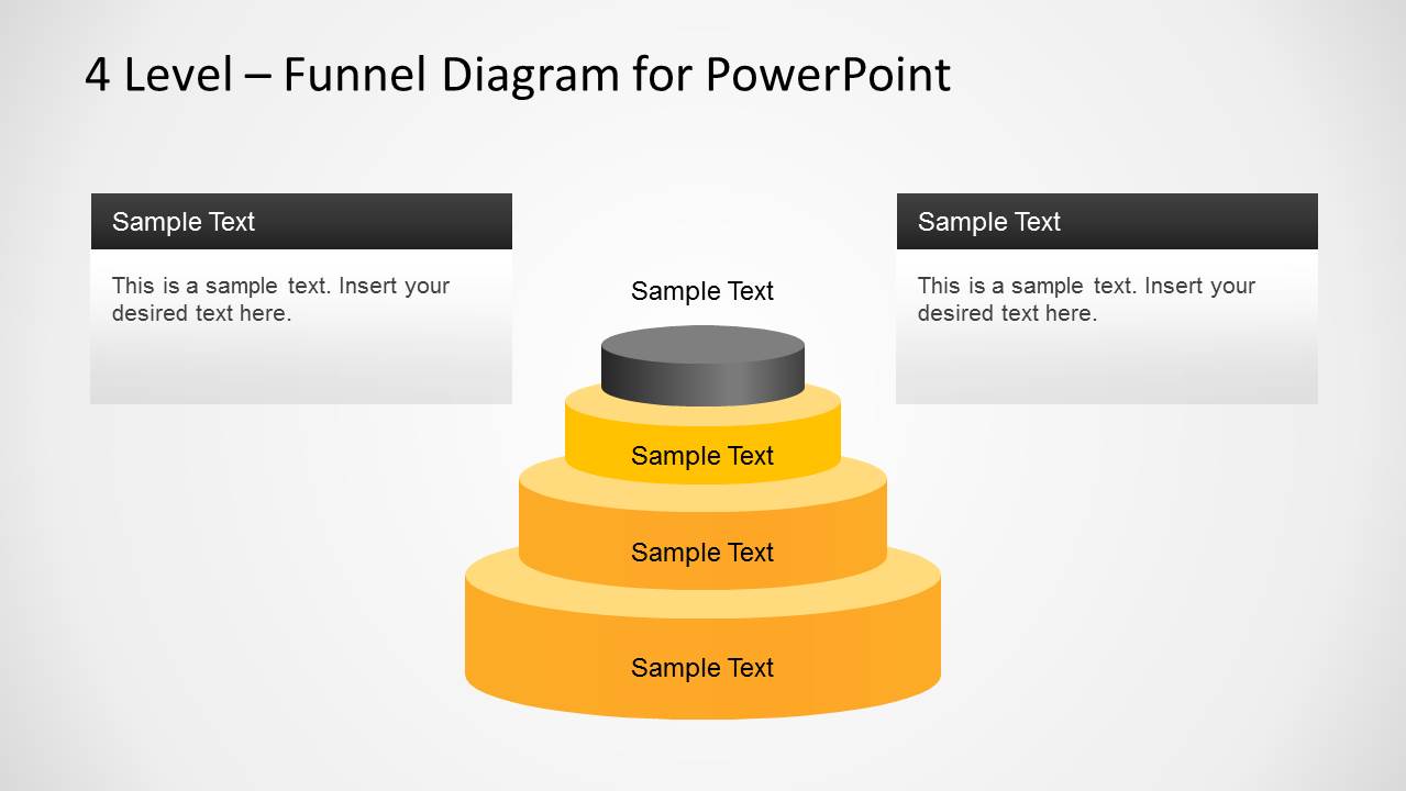 4 Level Stacked Funnel Diagram Template for PowerPoint - SlideModel