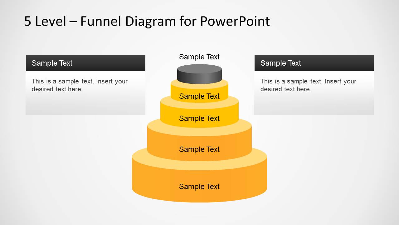 5 Level Stacked Funnel Diagram Template for PowerPoint - SlideModel