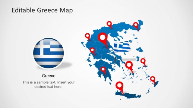 Editable Greece Map Template for PowerPoint