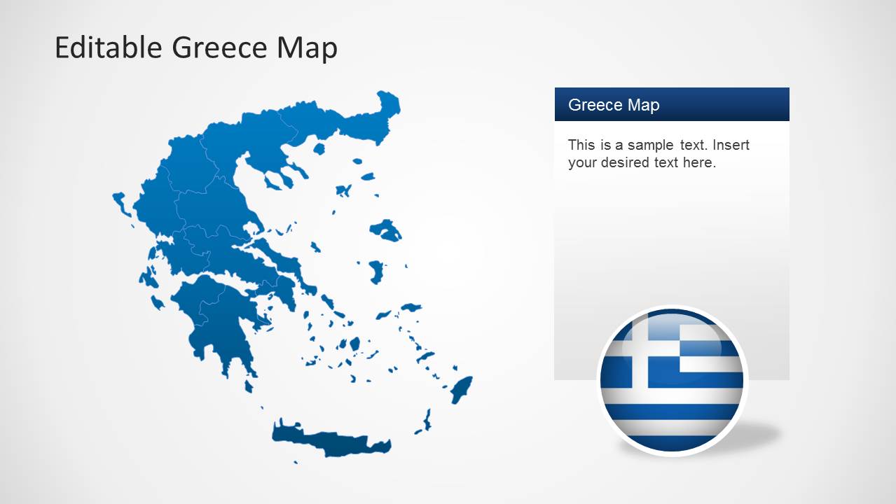 Editable Greece Map Template for PowerPoint SlideModel