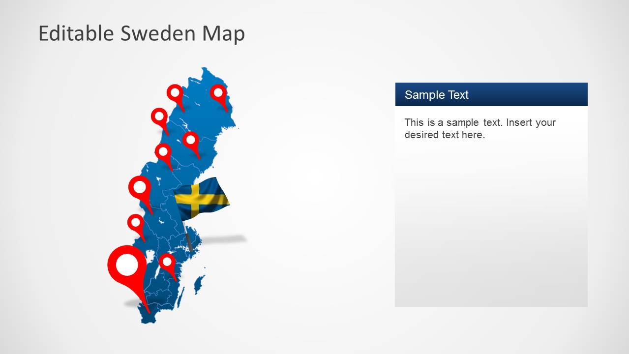 Editable Sweden Map Template For PowerPoint - SlideModel