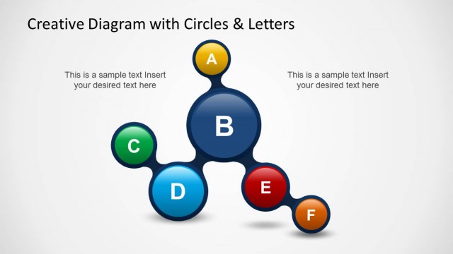 Creative Diagram with Circles & Letters for PowerPoint
